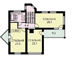 Проект коттеджа с необычным эркером / План 2 этажа