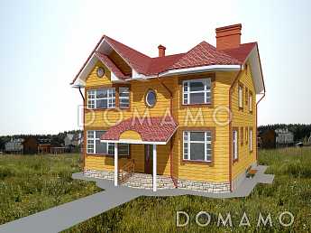 Двухэтажный дом с двумя эркерами