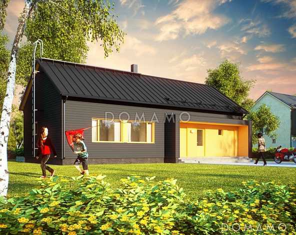 Проект современного каркасного дома с 4 спальнями