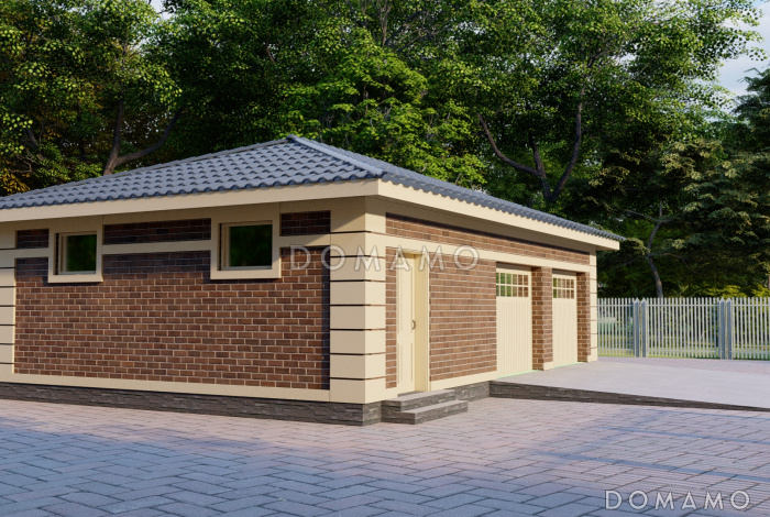 Проект гаража из газобетона на два машиноместа