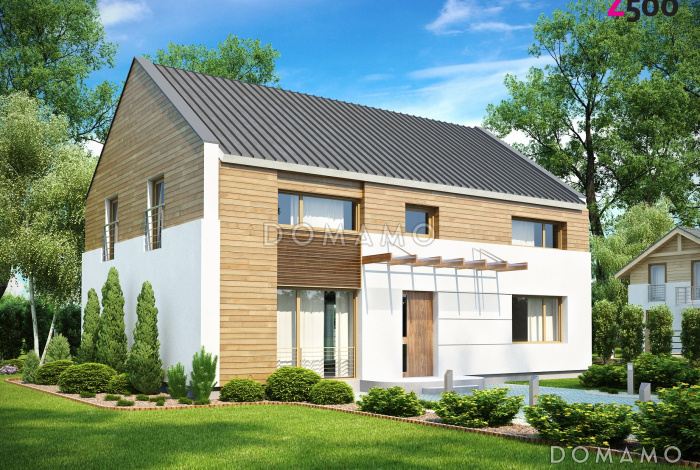 Проект простого компактного двухэтажного коттеджа из кирпича с кабинетом