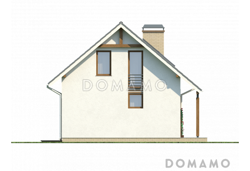 Проект небольшого мансардного дома из кирпича с четырьмя спальнями / Фасад 4