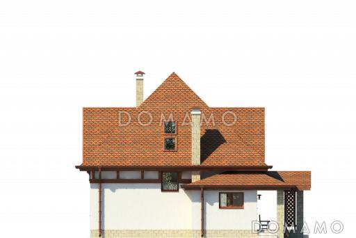 Элегантный дом с мансардным этажом, эркером, красивым крыльцом-террасой из SIP панелей / Фасад 4