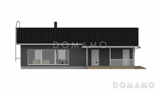 Проект каркасного дома с четырьмя изолированными комнатами / Фасад 3