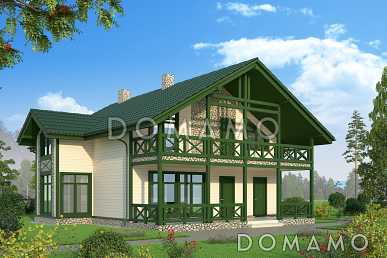 Проект современного загородного двухэтажного дома с сауной