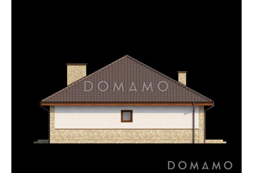 Проект одноэтажного дома из газобетона с зоной барбекю на террасе  / Фасад 3