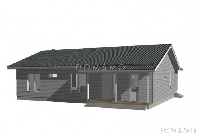 Проект каркасного дома с комнатой отдыха в зоне сауны