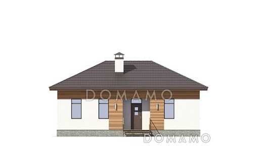 Проект дома по технологии ЛСТК с гостиной, кухней-столовой, спальнями / Фасад 2