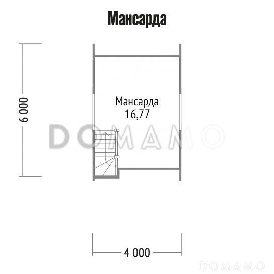 Проект маленького каркасного дома  / План мансардного этажа