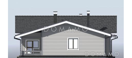 Проект газобетонного дома с панорамным остеклением и сауной / Фасад 4