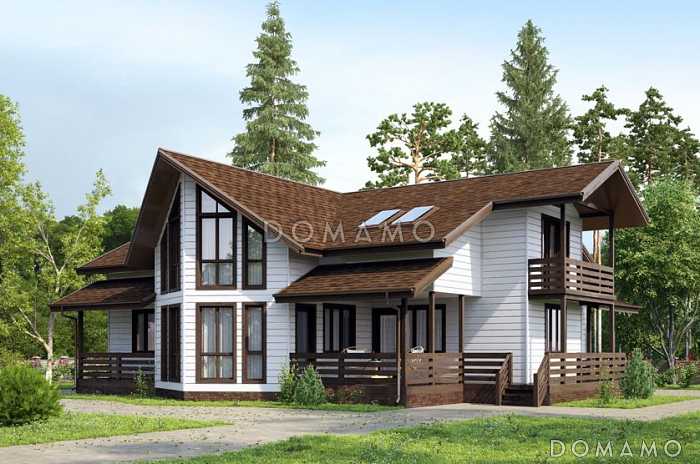 Проект дома с мансардными окнами