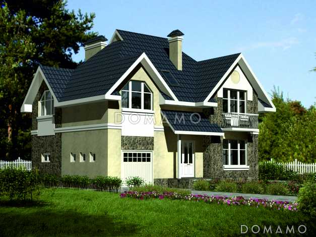 Проект коттеджа с большой крытой верандой