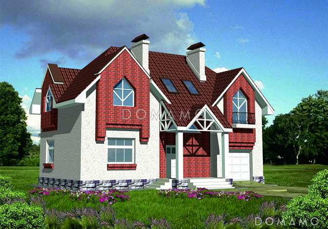 Проект дома с частичной облицовкой фасада облицовочным кирпичом