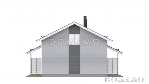 Проект современного двухэтажного каркасного дома с облицовкой деревянной вагонкой / Фасад 4