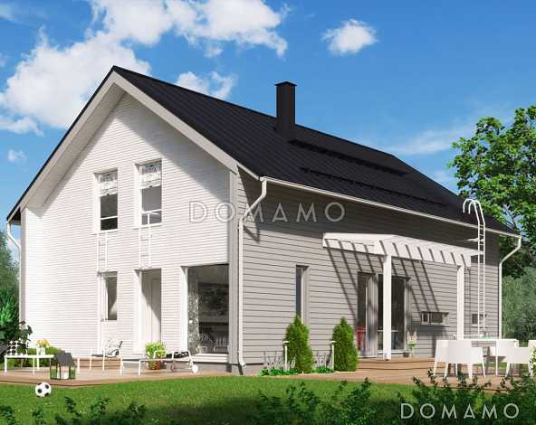 Проект каркасного дома с небольшой кухней