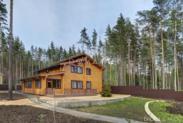 Проект дома из клееного бруса с отдельным входом в котельную