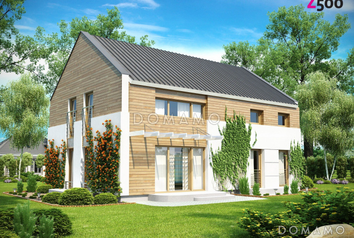 Проект удобного простого двухэтажного коттеджа из газобетона с кабинетом и просторной гостиной