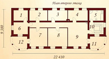 Проект гаража в классическом стиле для четырех автомобилей / План 2 этажа