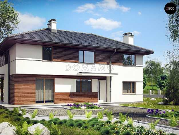 Проект  дома с подвалом, гостевой и кабинетом на первом этаже, хозяйской спальней на втором