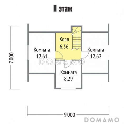 Проект каркасного дома 7х9 / План мансардного этажа