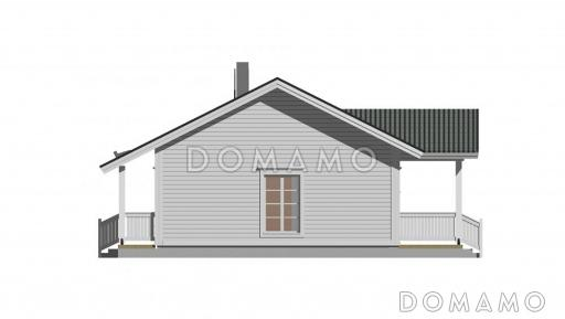 Проект каркасного дома с одной спальней / Фасад 4