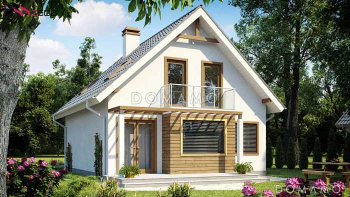 Проект загородного дома с террасой, балконом, кладовой на кухне, просторной ванной