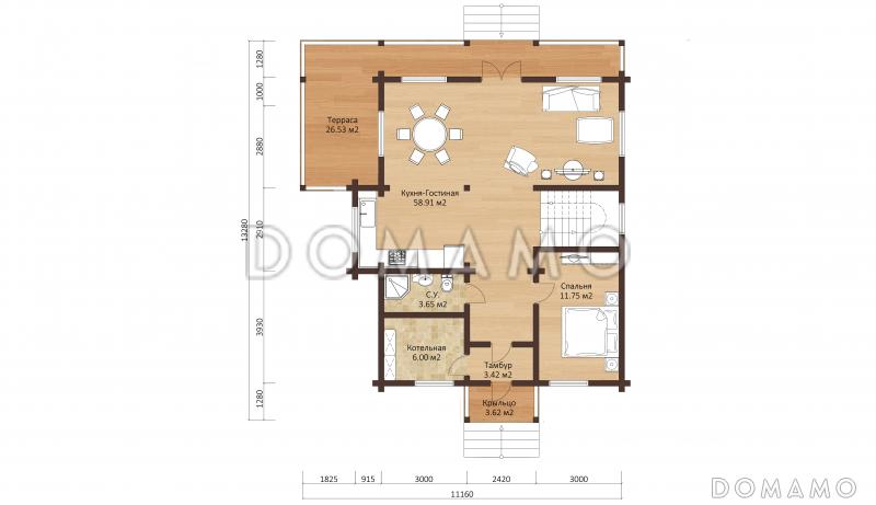 БЕРГЕН 220 / План 1 этажа