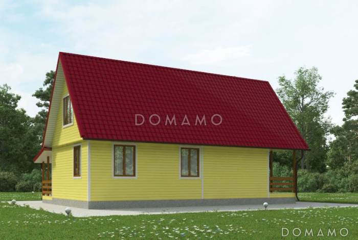 Проект каркасного дома с небольшой кухней