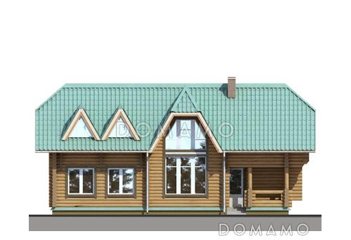 Проект деревянного дома с мини-кухней / Фасад 4