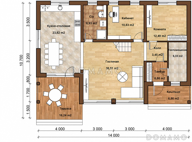 ДЕНВЕР 240 / План 1 этажа