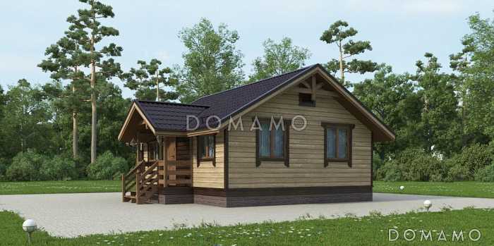 Проект одноэтажного небольшого дома из клееного бруса