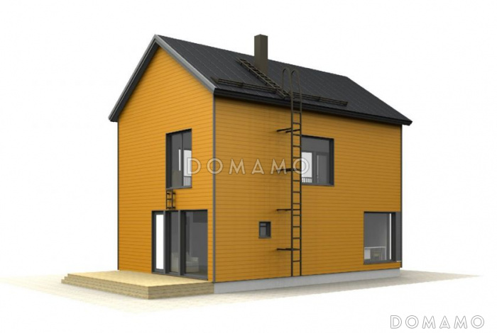 Проект двухэтажного каркасного дома c сауной на втором этаже