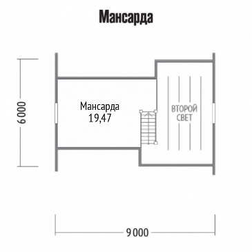 Проект яркого каркасного дома / План 1 этажа