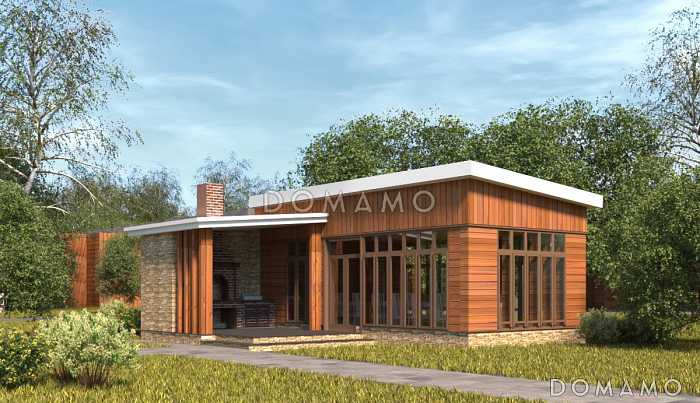 Проект беседки с остеклением и мангалом