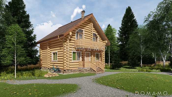 Проект двухэтажной бани из сруба с тремя спальнями