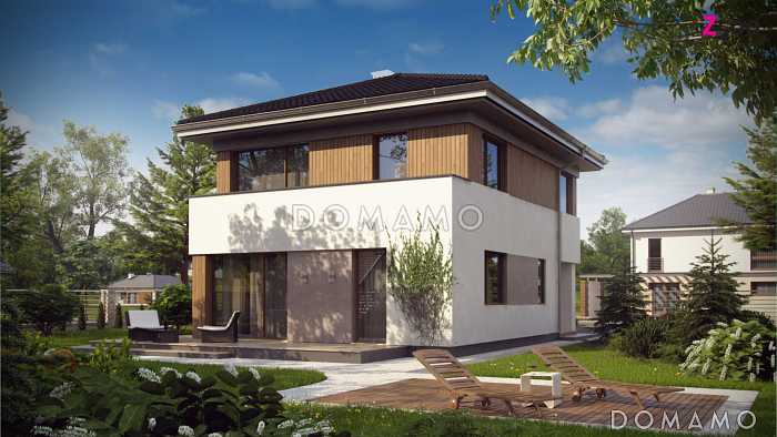 Проект компактного двухэтажного дома из кирпича с тремя спальнями