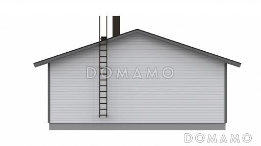 Проект современного каркасного дома с двускатной крышей / Фасад 3
