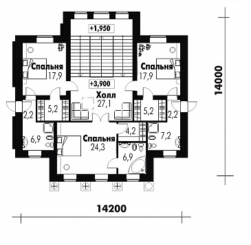 Большой дом в классическом стиле / План 2 этажа