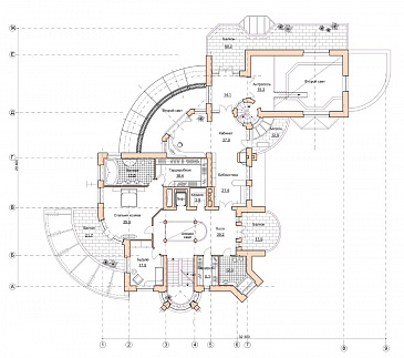 Проект коттеджа с бассейном и зимним садом в стиле северного модерна / План 2 этажа