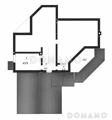 Проект дома 2 этажа с мансардой / План мансардного этажа