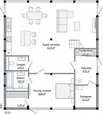 SCANDI 171 / План 1 этажа