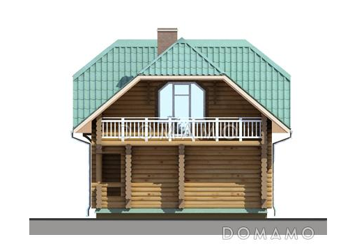 Проект деревянного дома с мини-кухней / Фасад 2