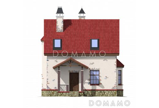 Проект экономичного каркасного дома. / Фасад 1