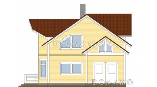 Проект каркасного дома с эркером / Фасад 3