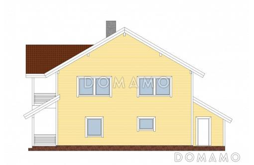 Проект дома из пенобетона с просторной кухней и вторым светом / Фасад 2