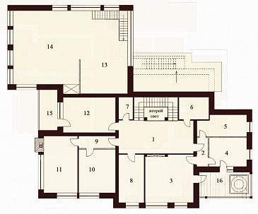 Проект роскошного дома с бассейном / План мансардного этажа