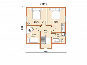 Каркасный дом "Тейлор" / План 2 этажа