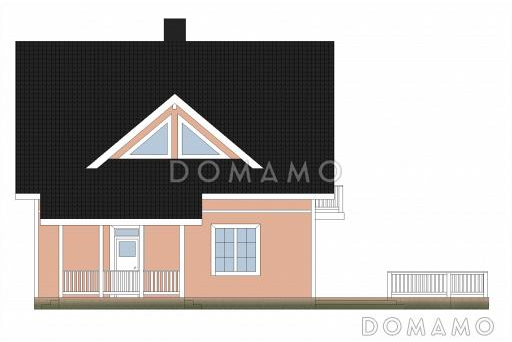 Проект каркасного дома с большой открытой террасой / Фасад 4