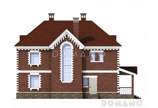 Проект дома из пенобетона без гаража / Фасад 1