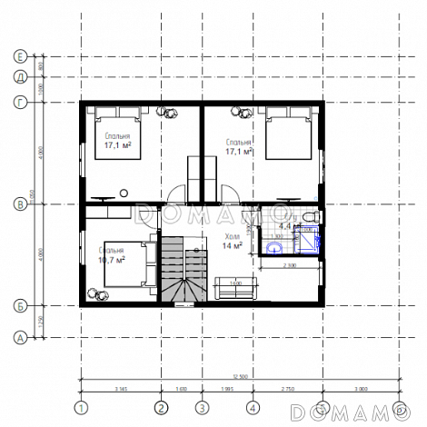 Каркасный дом "Мартин" / План 2 этажа